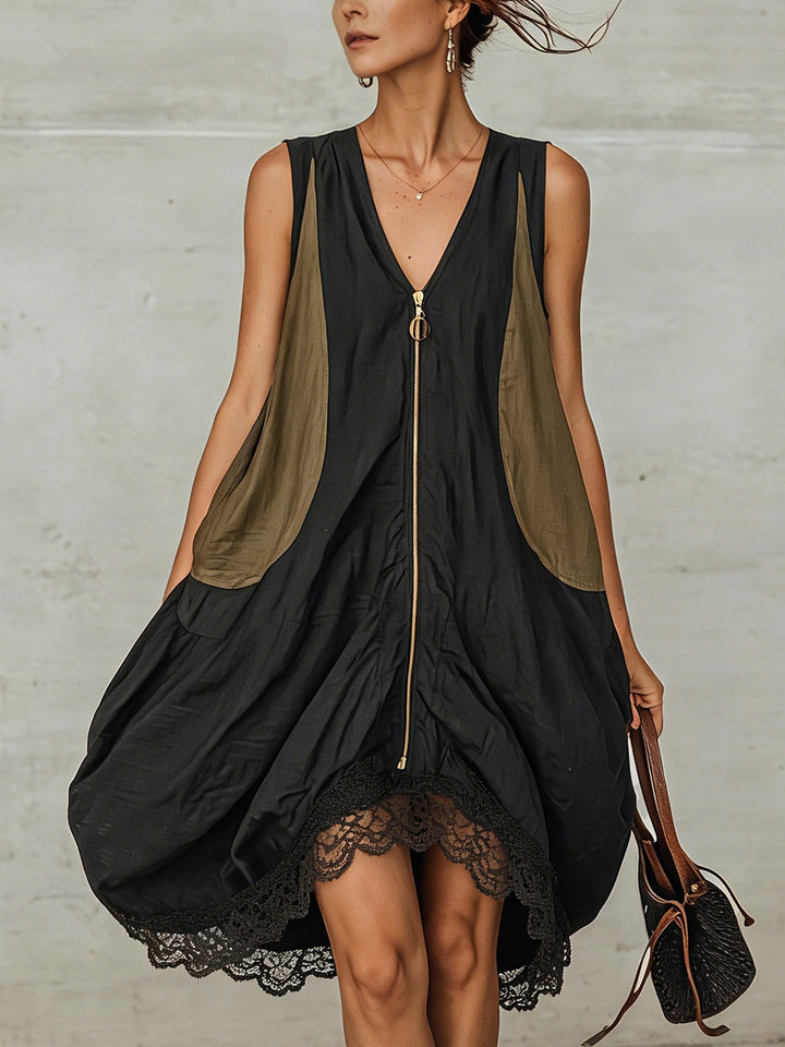 Ella | Elegant Mini Dress with Front Zip