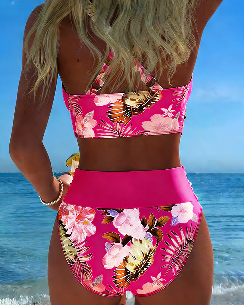 Jolina Floral Contrast Bikini - detail