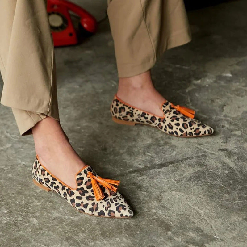 Neria | Leopard Penny Loafers