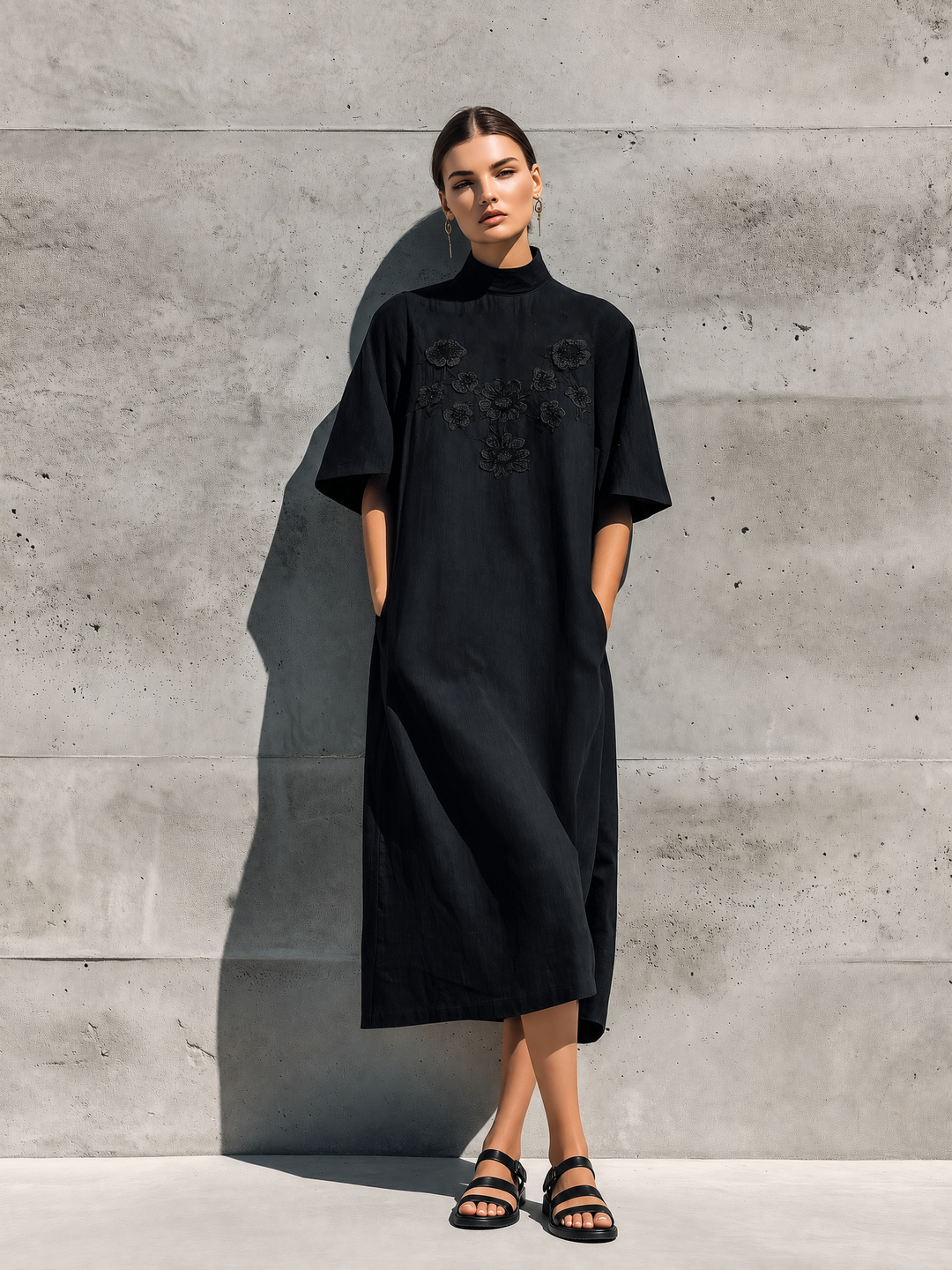 Fiorella | Elegant Embroidered Midi Dress