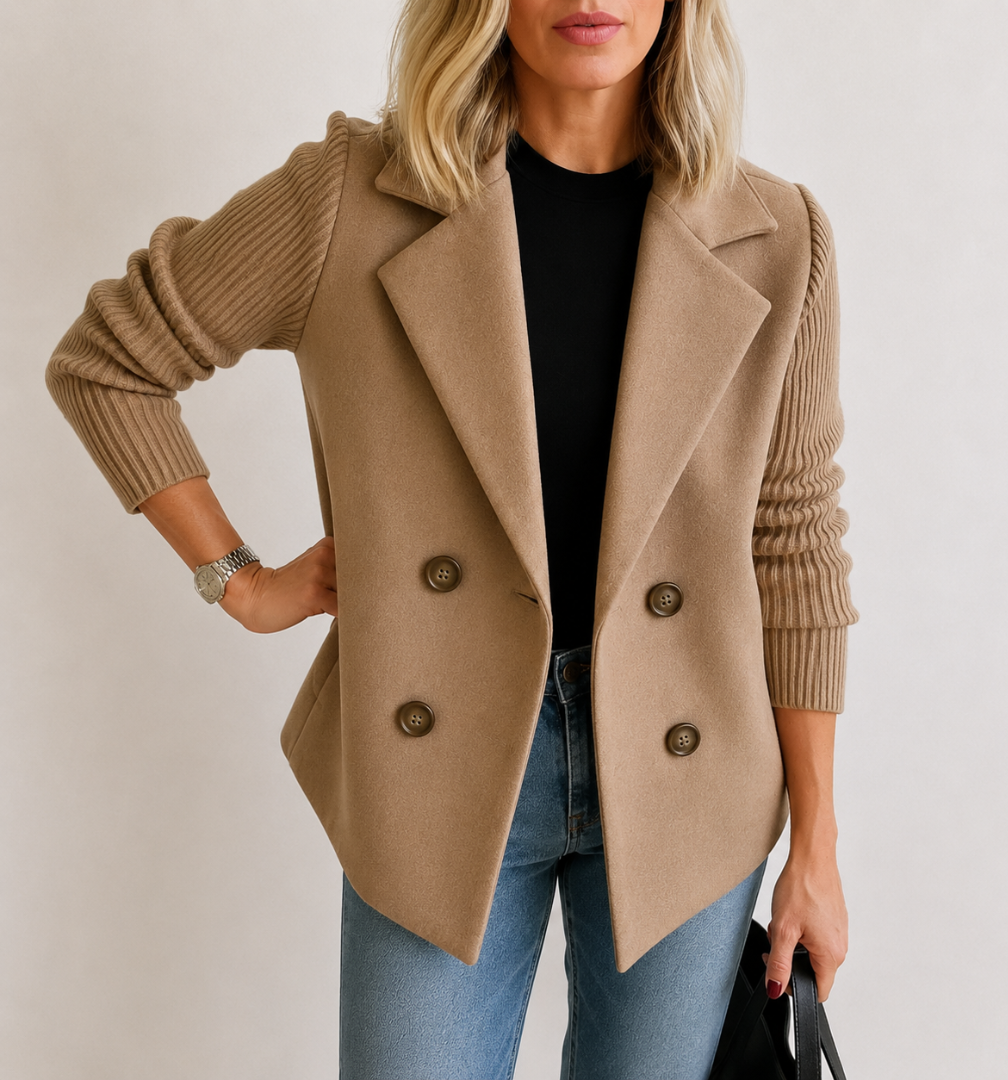 Caroline | Knit Sleeve Blazer Jacket