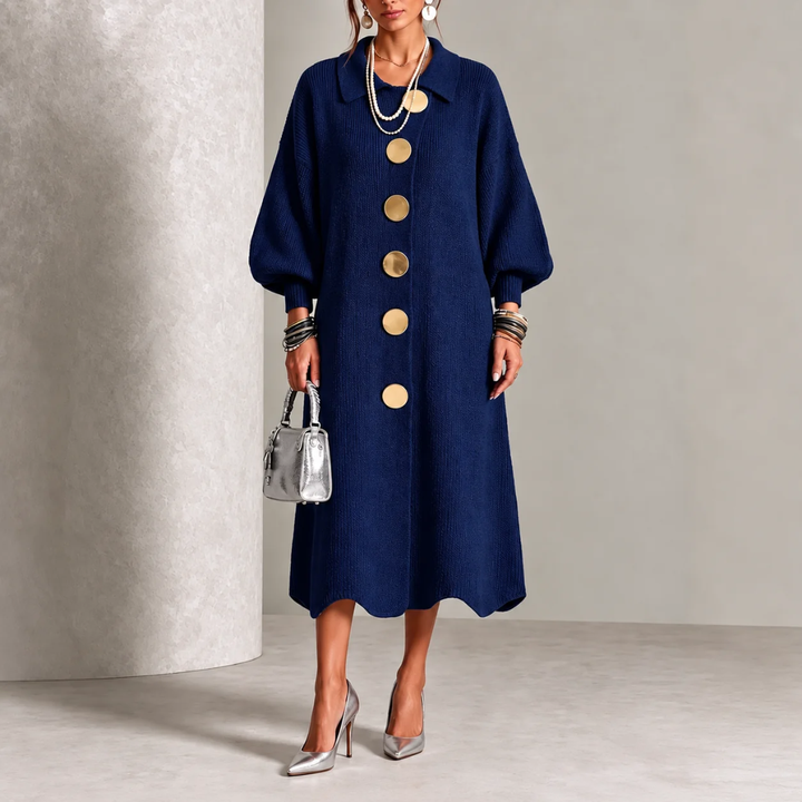 Evelyn | Elegant Button Knit Dress