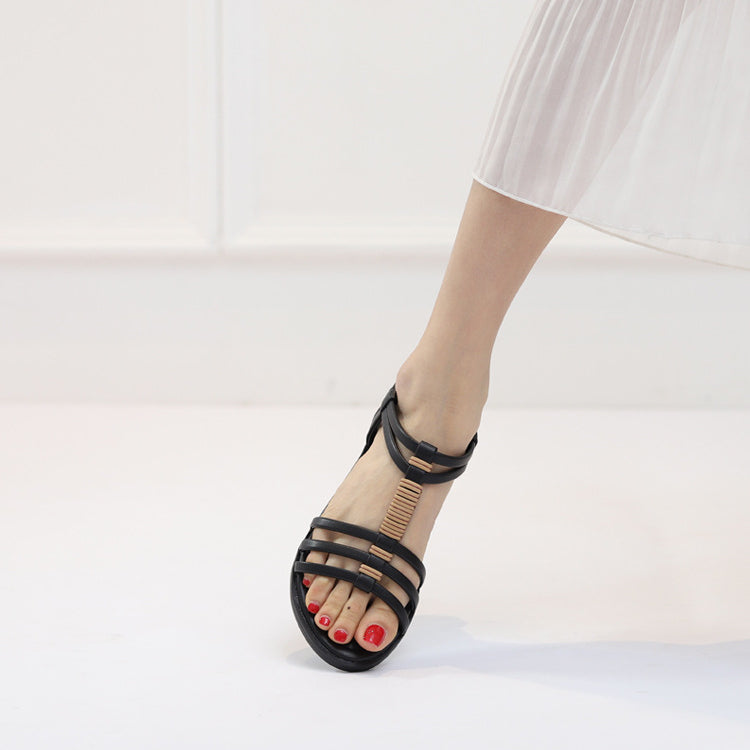 Vintage Bohemian Hollow-Out Flat Comfortable Roman Sandals