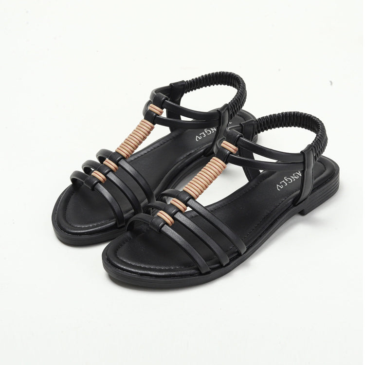 Vintage Bohemian Hollow-Out Flat Comfortable Roman Sandals