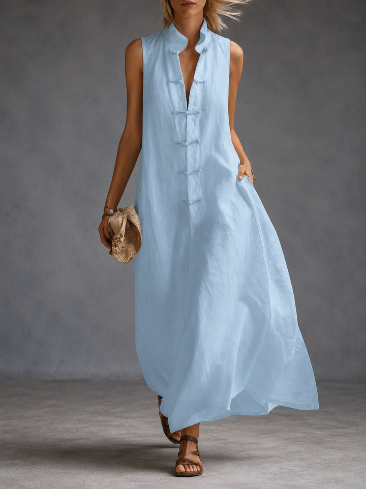 Karen - Frog Button Long Dress