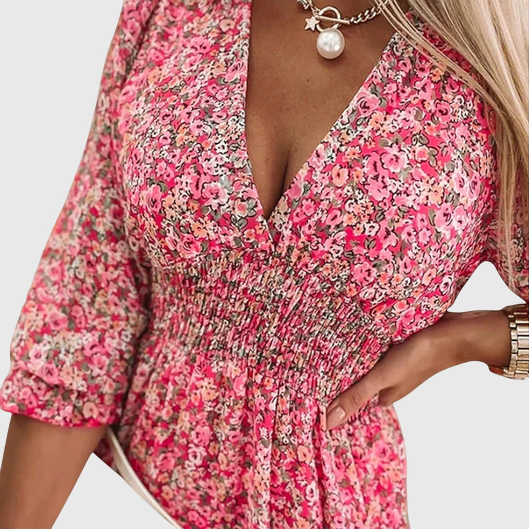 Elisa | Floral Puff Sleeve Dress