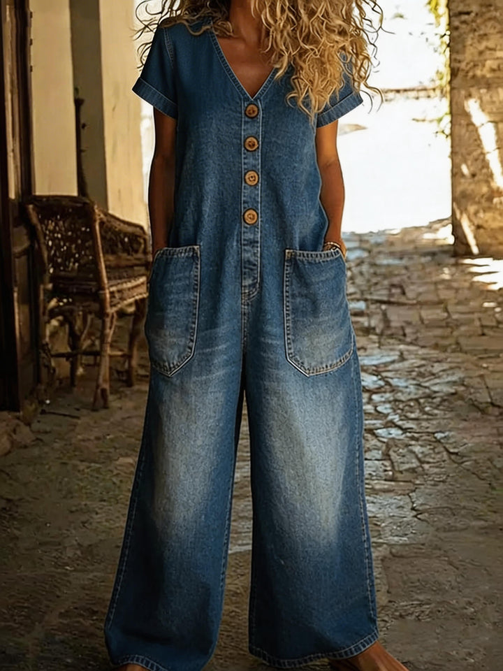 Heidi - Stylish Denim Jumpsuit With Pockets
