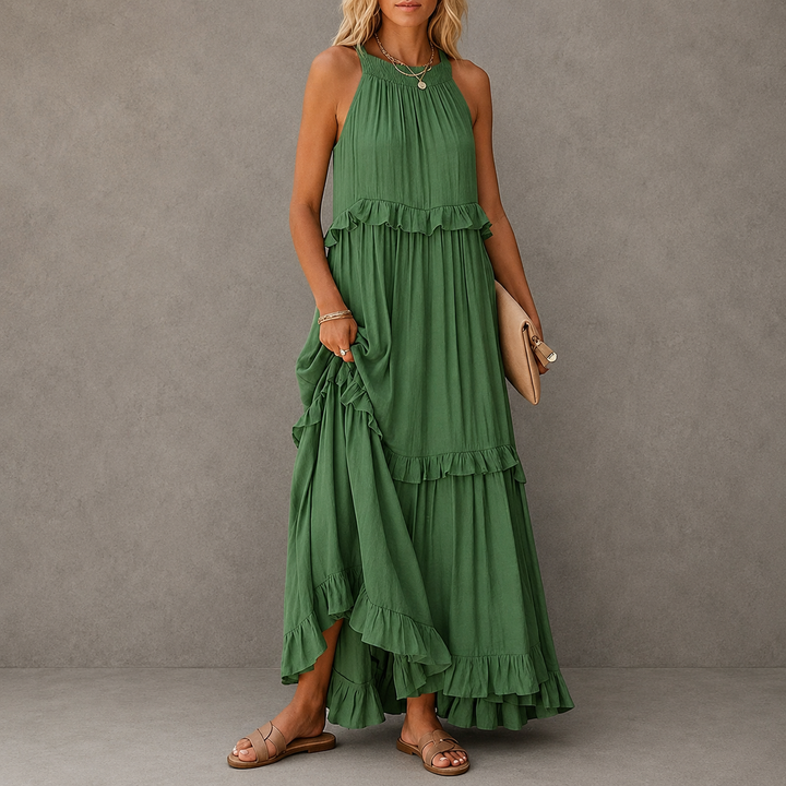 Susan - Ruffle Sleeveless Maxi Dress