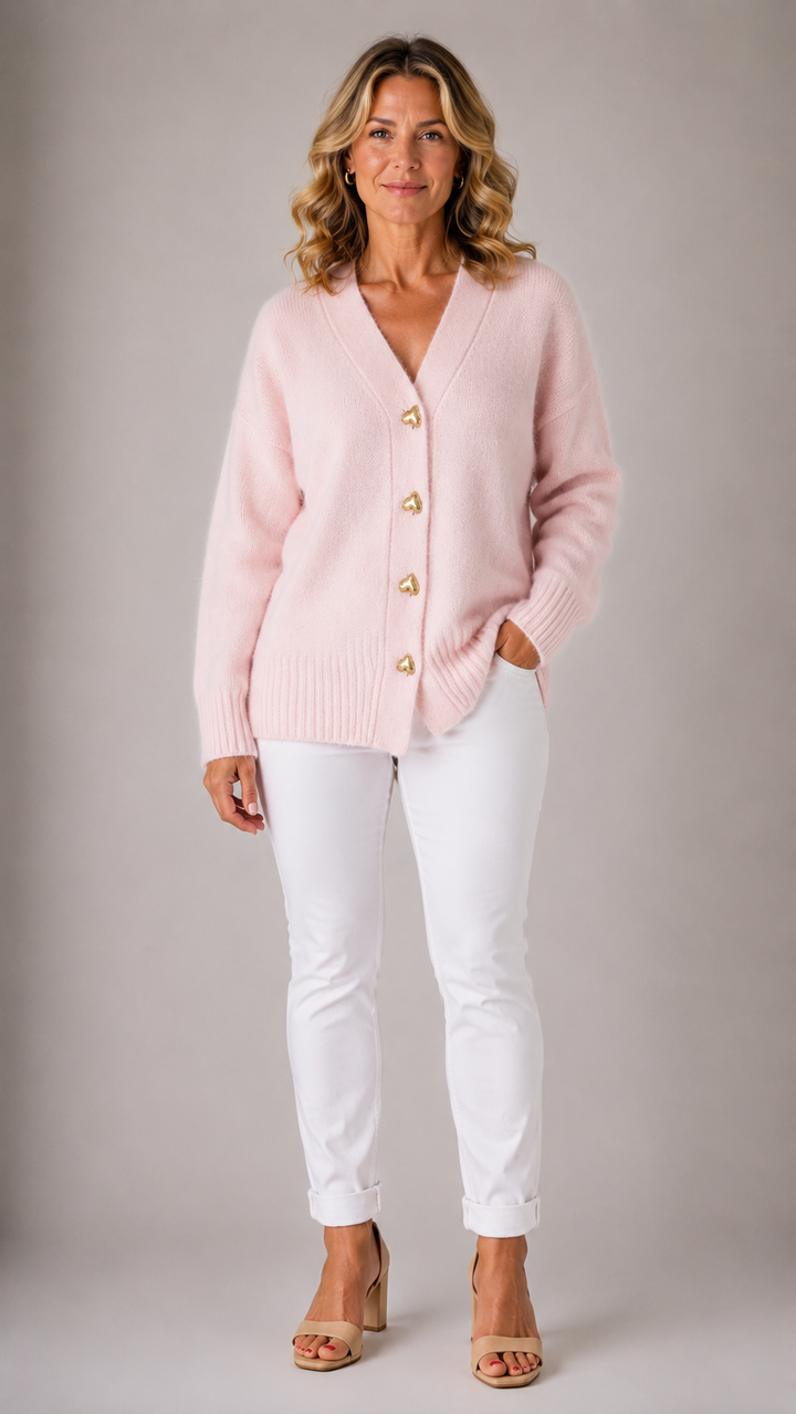 Hazel™ | Women's Heart-Button Cardigan