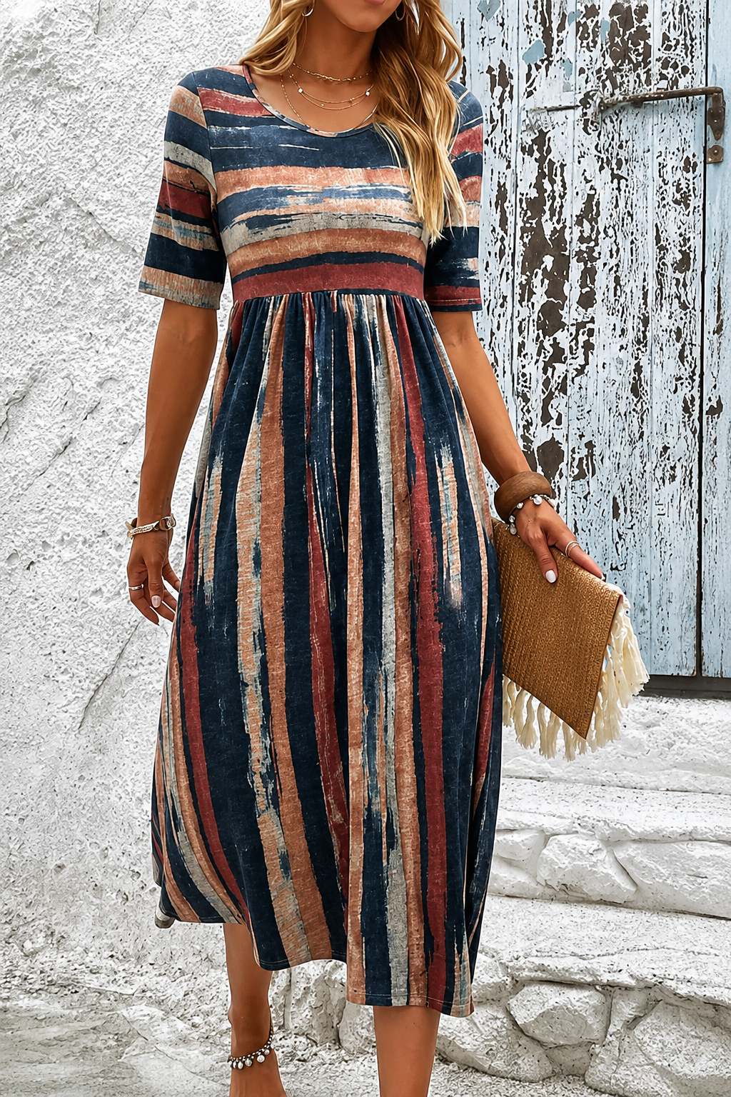 Marloes Striped Midi Dress - Multicolor