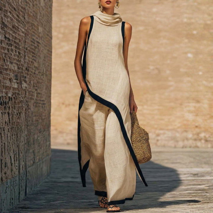 JOVANNE Elegant Linen Set - Khaki