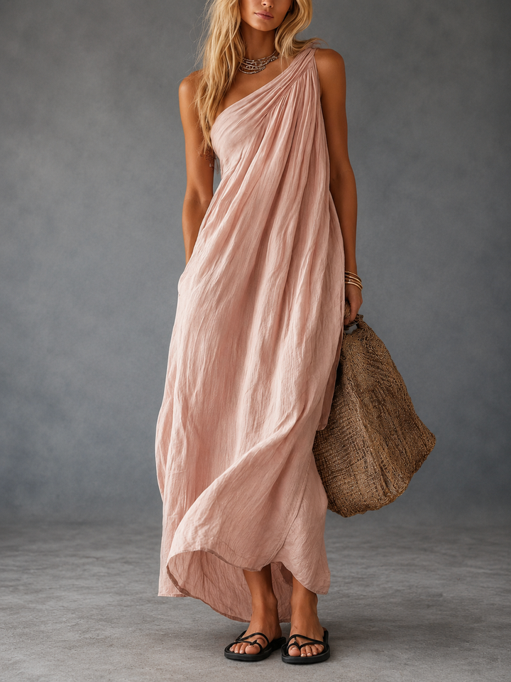 Judy - Draped One Shoulder Dress