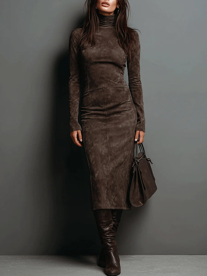 Vivienne | Elegant Suede Maxi Dress