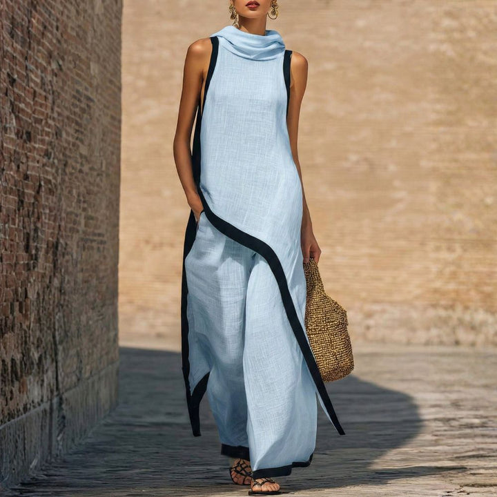 JOVANNE Elegant Linen Set - Blue