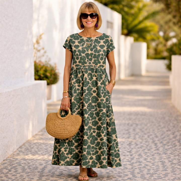 Barbara | Chic Floral Dress - Soft Elegance