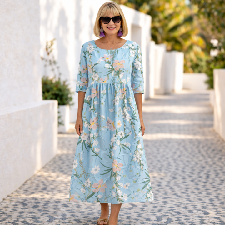 Maureen | Summer Floral Dress - Timeless Elegance