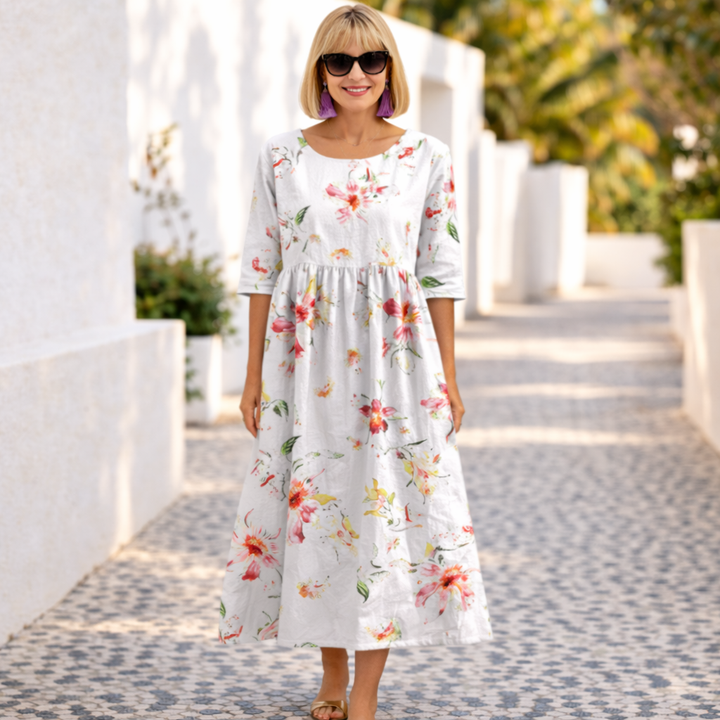 Maureen | Summer Floral Dress - Timeless Elegance
