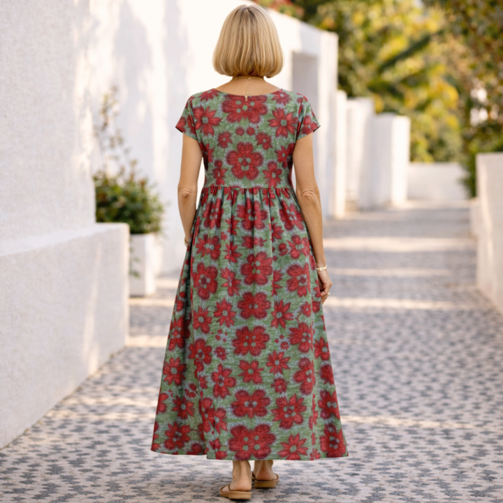 Barbara | Chic Floral Dress - Soft Elegance