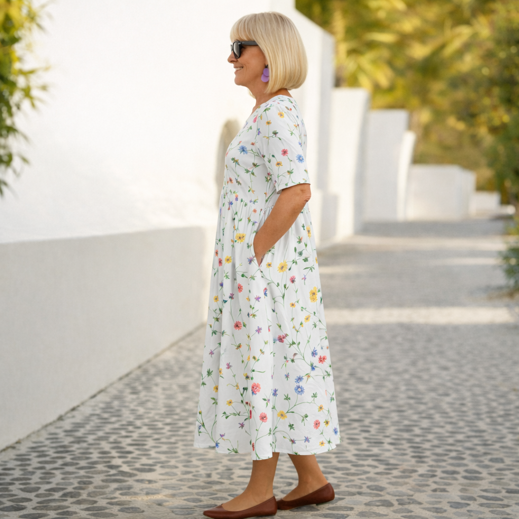Carol | Floral Midi Dress - Easy Elegance