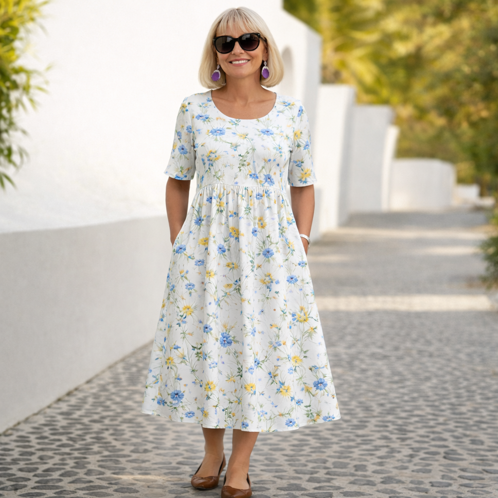 Carol | Floral Midi Dress - Easy Elegance