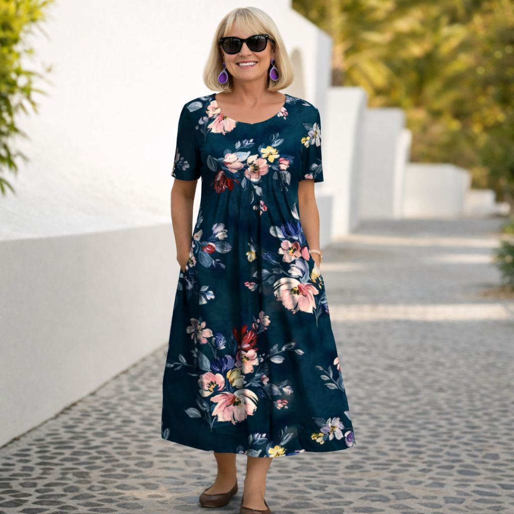Carol | Floral Midi Dress - Easy Elegance