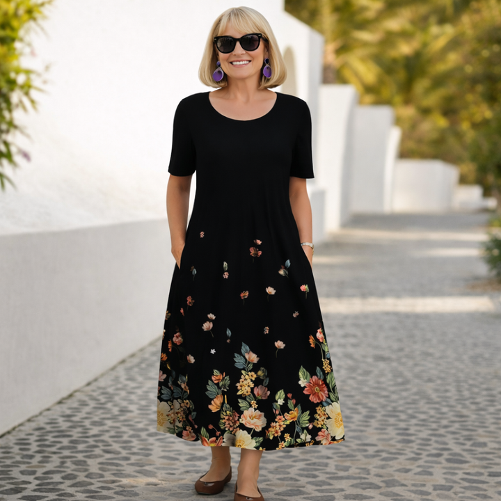 Carol | Floral Midi Dress - Easy Elegance