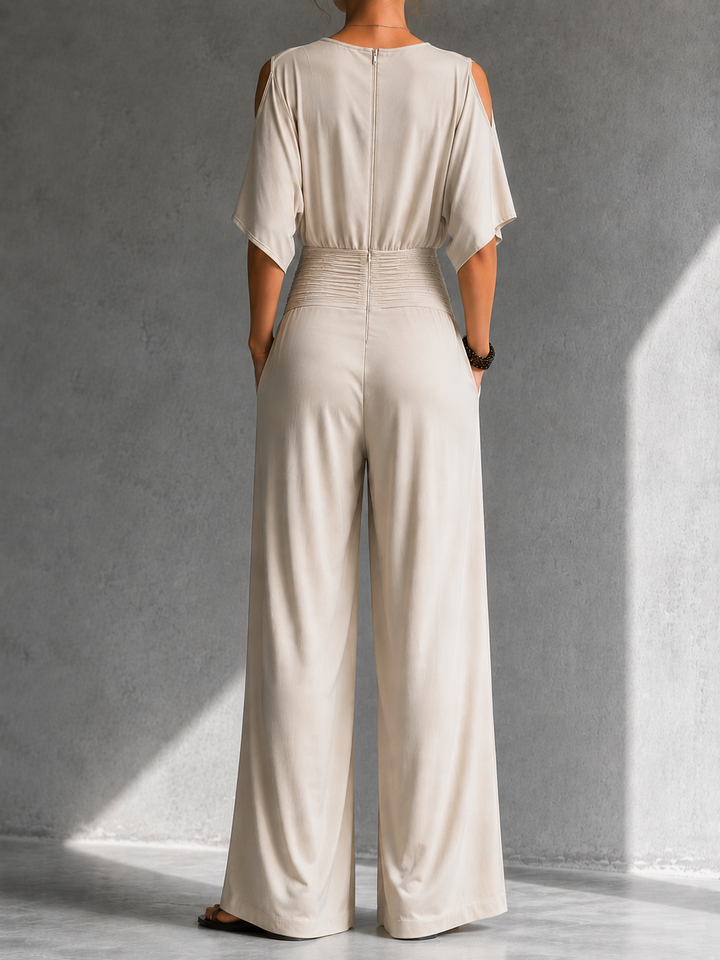 Aline | Elegant Wrap-Effect Jumpsuit with Wide Legs