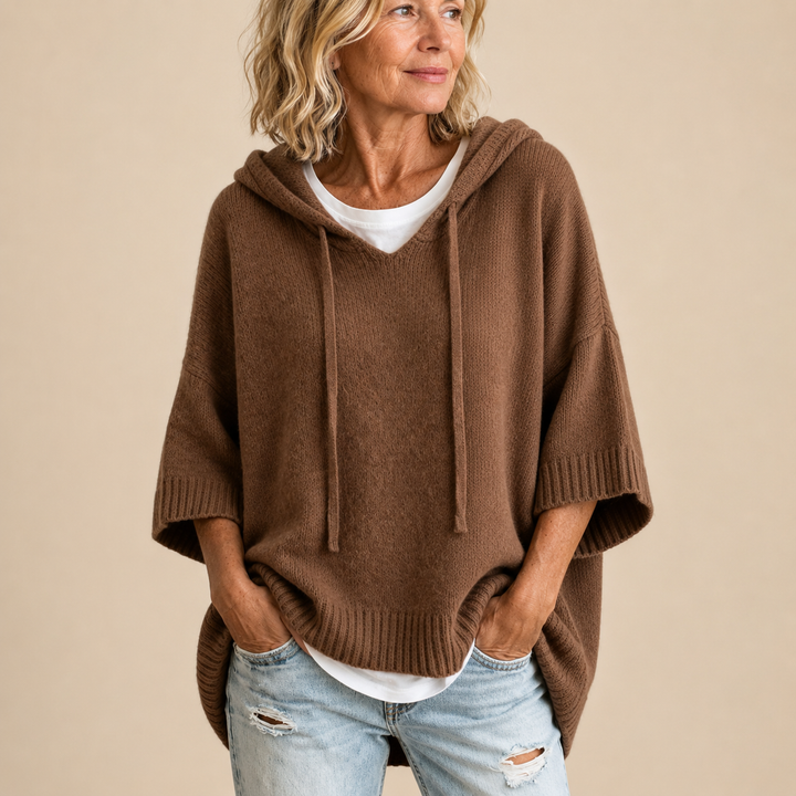 Athena - Cozy Hooded Knit Sweater