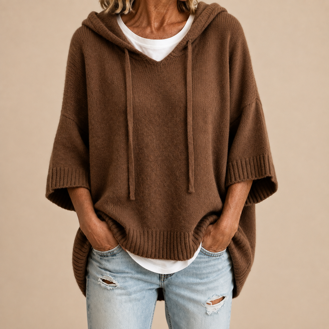 Athena - Cozy Hooded Knit Sweater
