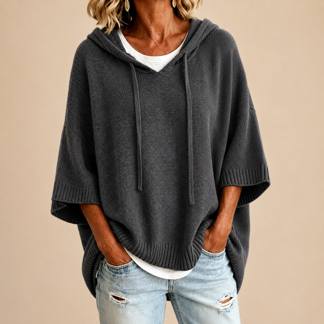Athena - Cozy Hooded Knit Sweater