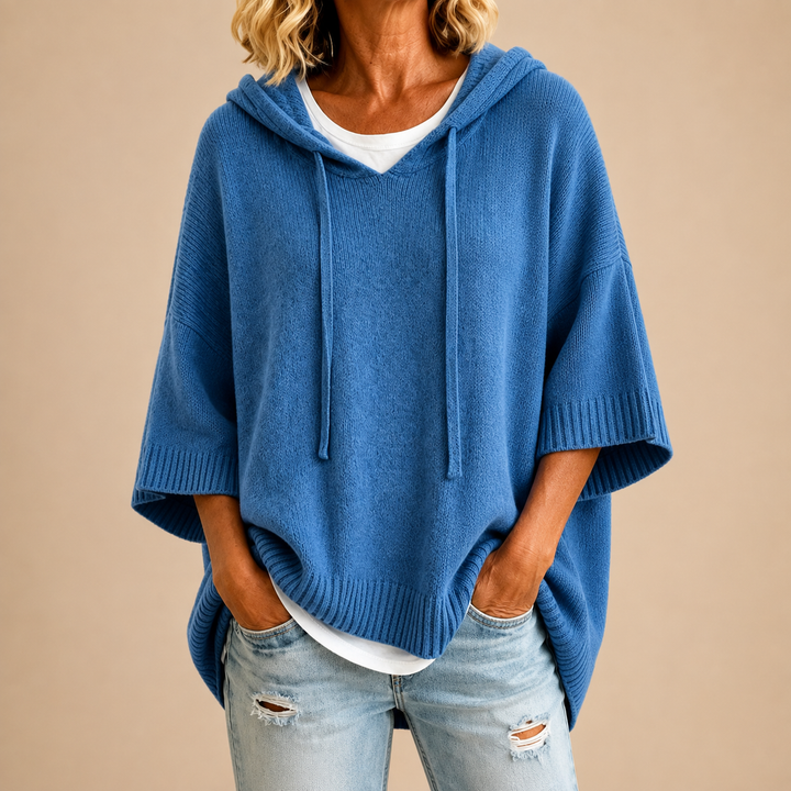 Athena - Cozy Hooded Knit Sweater