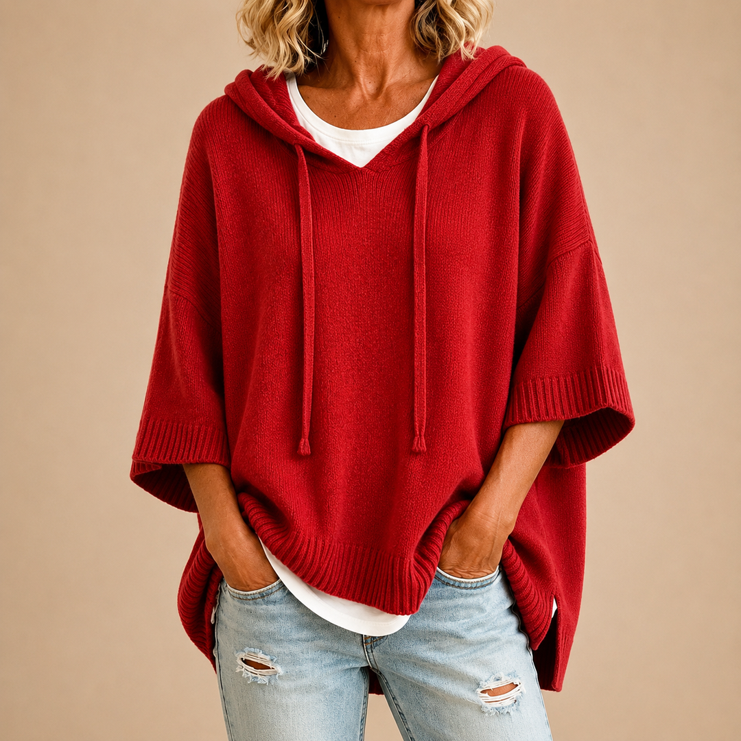 Athena - Cozy Hooded Knit Sweater