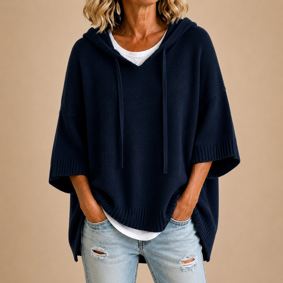 Athena - Cozy Hooded Knit Sweater