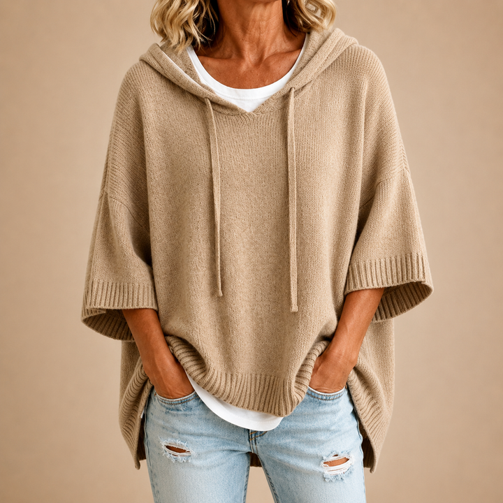 Athena - Cozy Hooded Knit Sweater