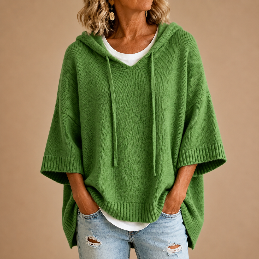 Athena - Cozy Hooded Knit Sweater