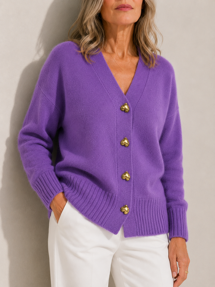 Hazel™ | Women's Heart-Button Cardigan