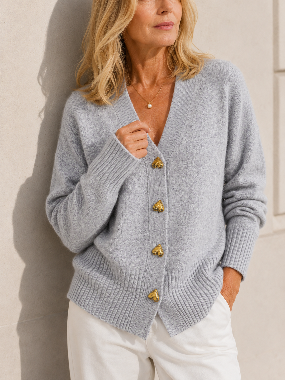 Hazel™ | Women's Heart-Button Cardigan