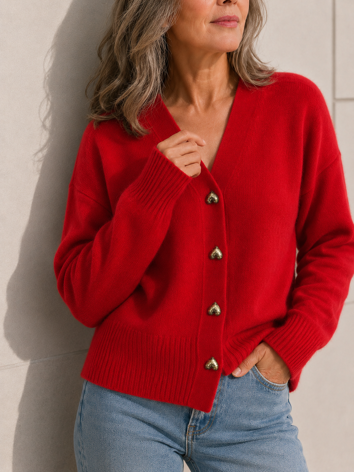 Hazel™ | Women's Heart-Button Cardigan