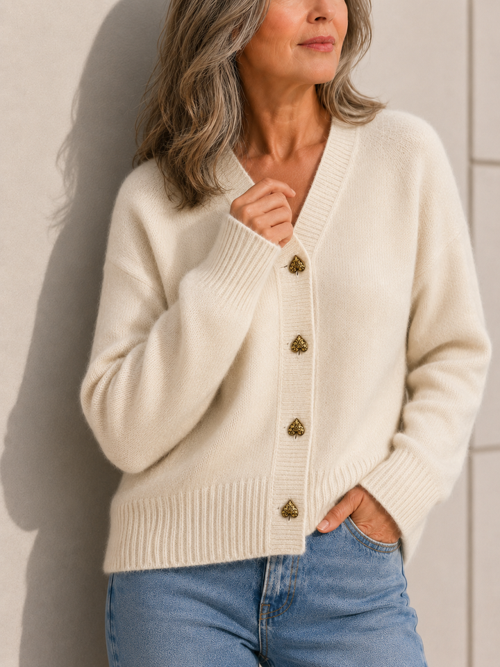 Hazel™ | Women's Heart-Button Cardigan