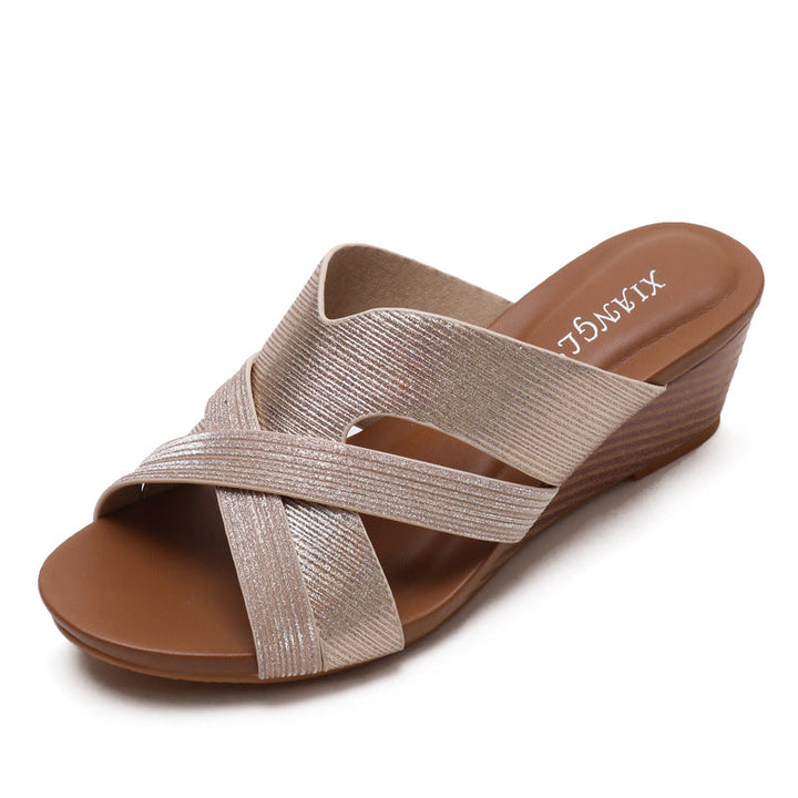 Wedge Heel Stylish Sponge Casual Slip-on Sandals