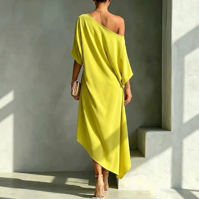 Camila Elegant Asymmetric Dress - Detail