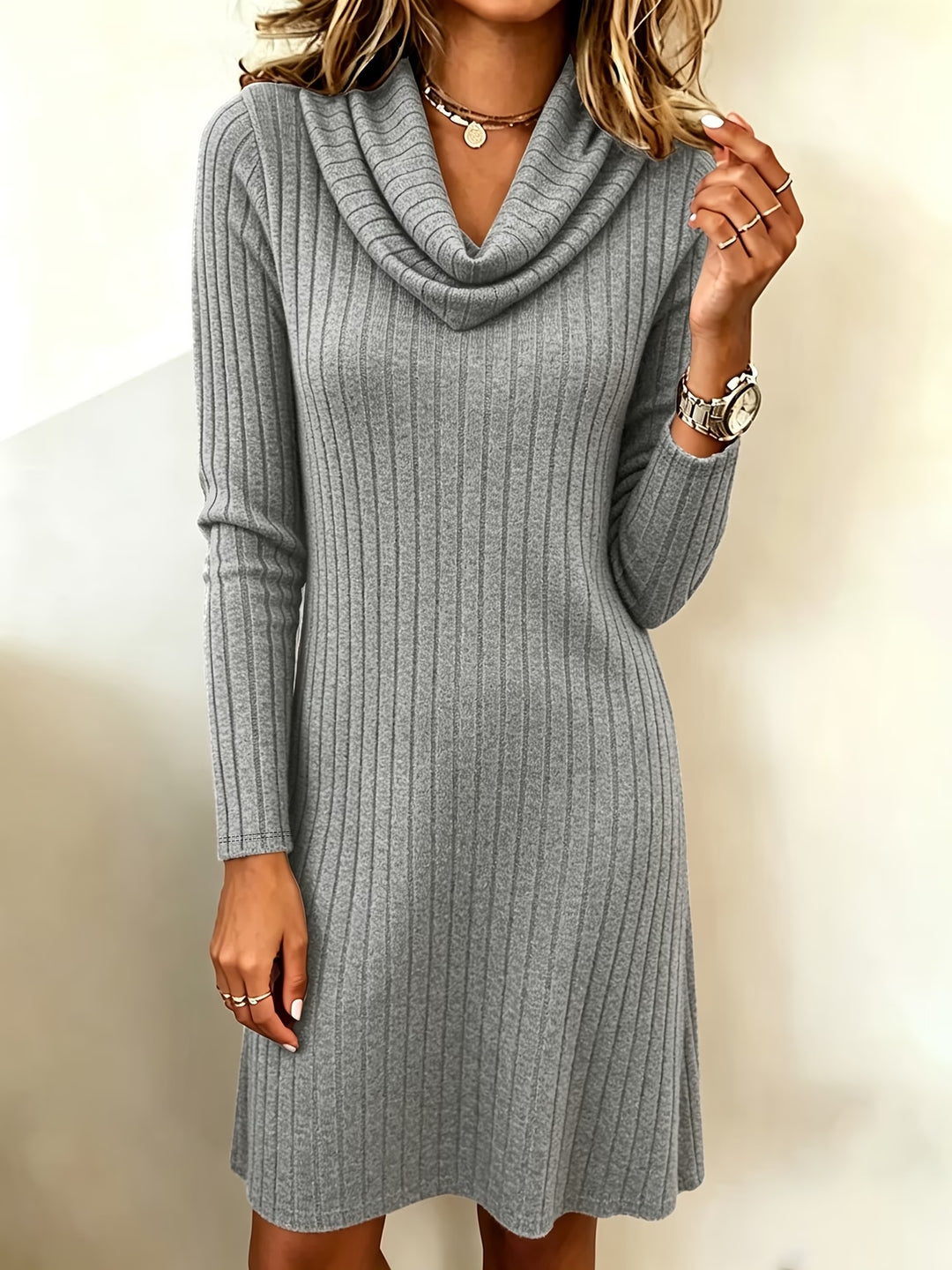 Mabel | Elegant Cowl Neck Sweater Dress