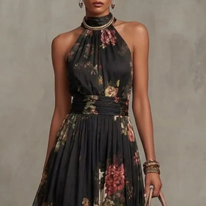 Sylvie - French Vintage Floral Halter Dress
