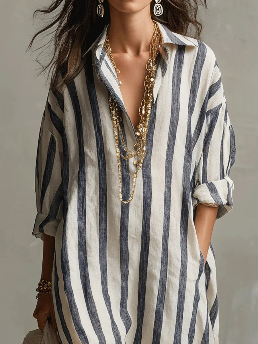 Roxy - Elegant Long Shirt Dress
