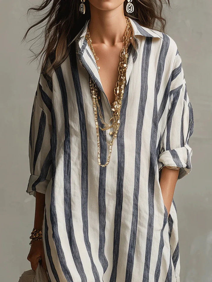 Roxy - Elegant Long Shirt Dress