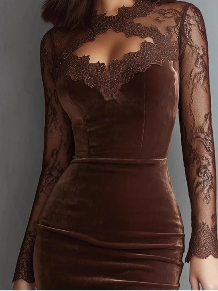 Amanda - Elegant Velvet Midi Dress