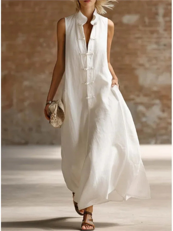 Karen - Frog Button Long Dress