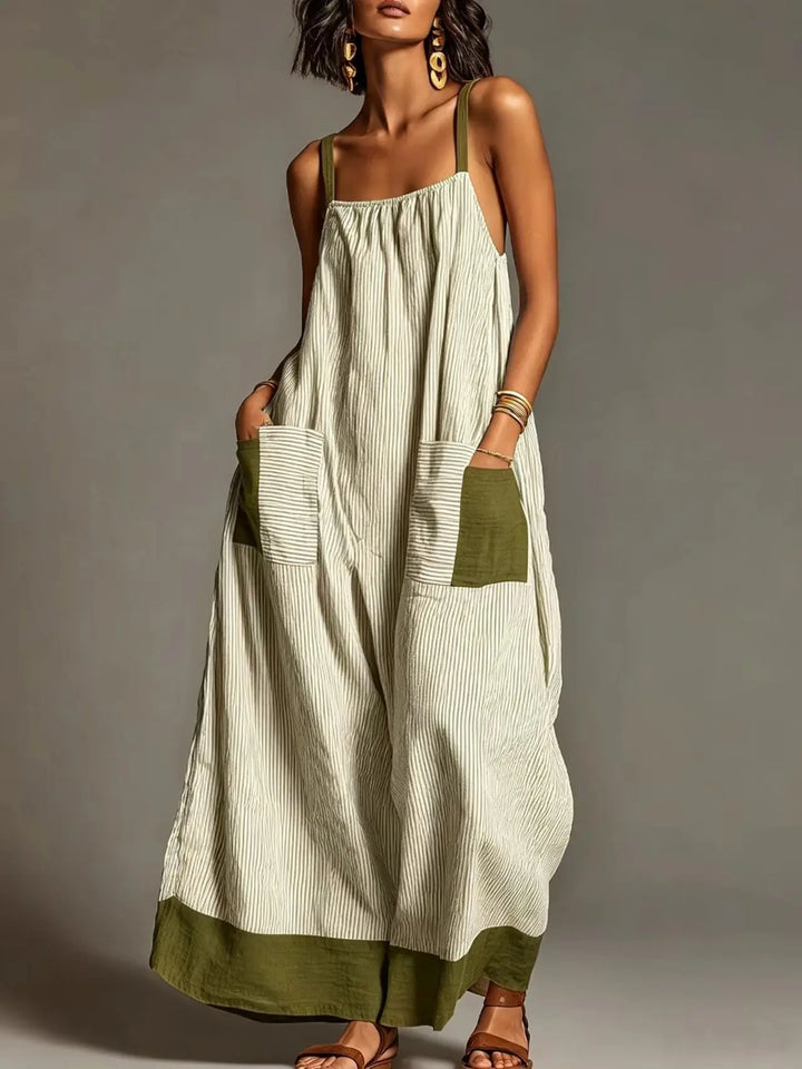 Donna - Striped Suspender Dress