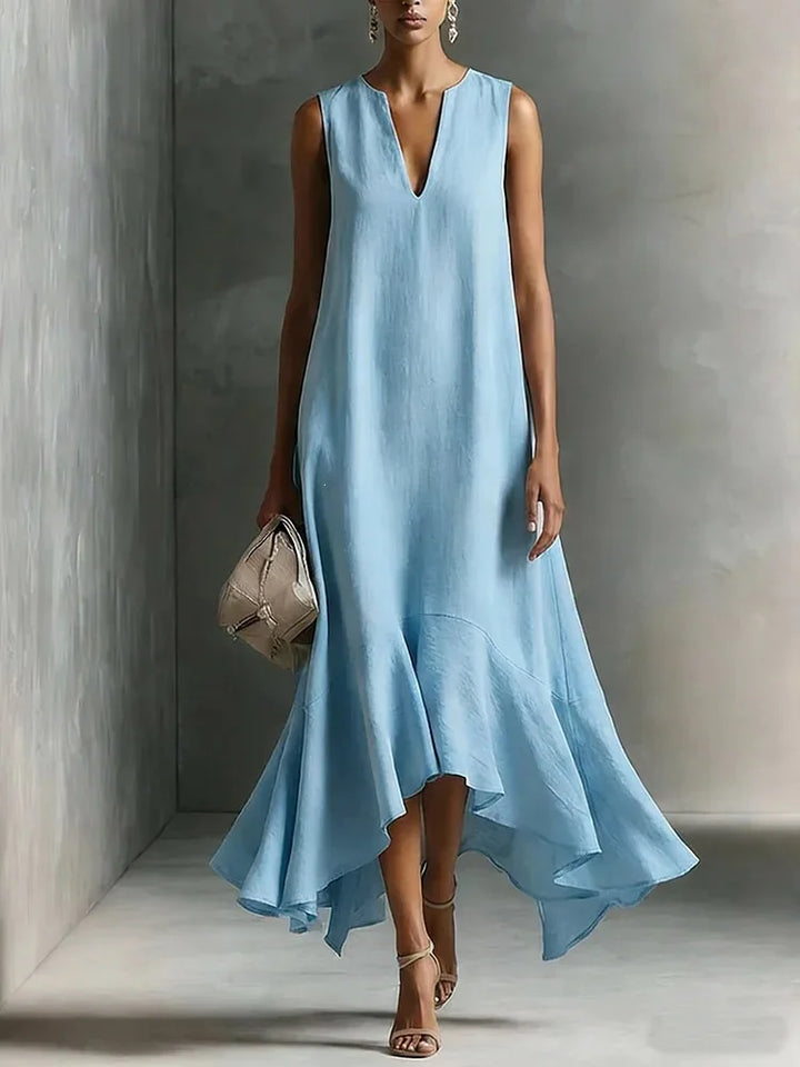 Nancy - Notch V-Neck Maxi Dress
