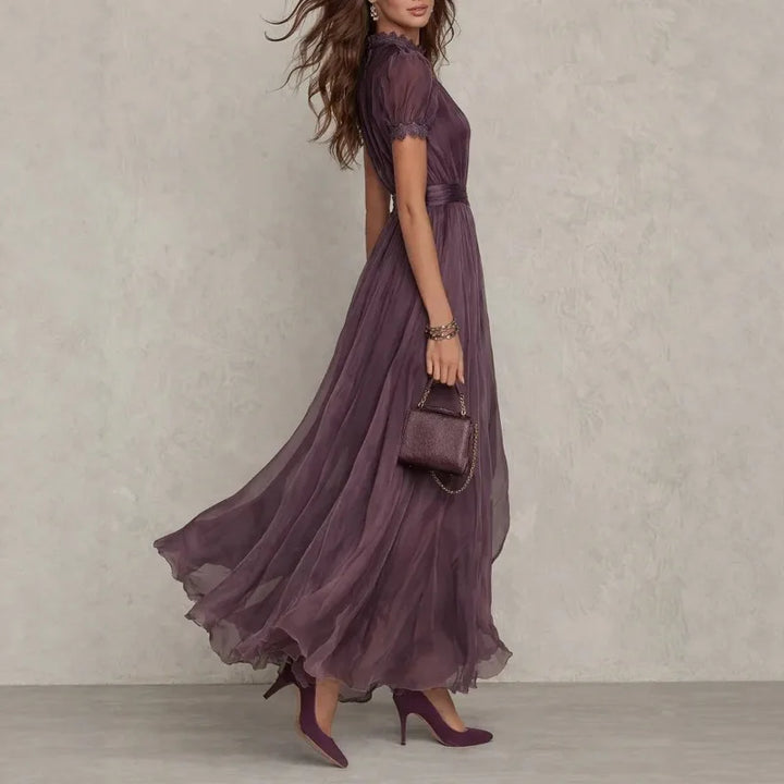 Winifred | Floral midi dress with V-neck and tie waist